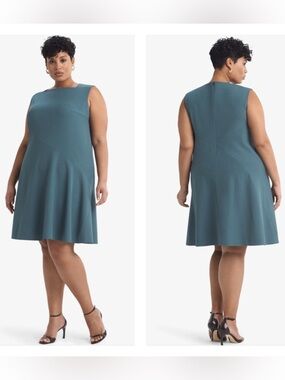 MM LaFleur Pauline Sleeveless A-Line Dress in Sea Glass size 16